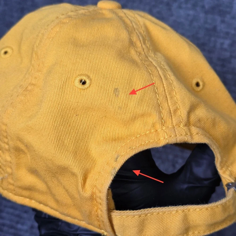 Tommy Hilfiger Embroidered Logo Dad Hat Mens One Size Yellow Cotton Baseball Cap